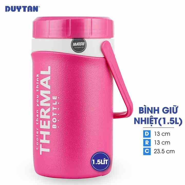 [Mã BMLTB35 giảm đến 35K đơn 99K] Bình giữ nhiệt nhựa DUY TÂN Matsu 1.5 lít (13 x 13 x 23.5 cm) - 35315