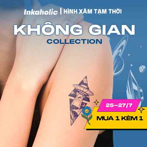 [Chủ đề Không gian] Hình xăm dán tạm thời Inkaholic 15 ngày, xăm trong 1 phút, chống nước 100%