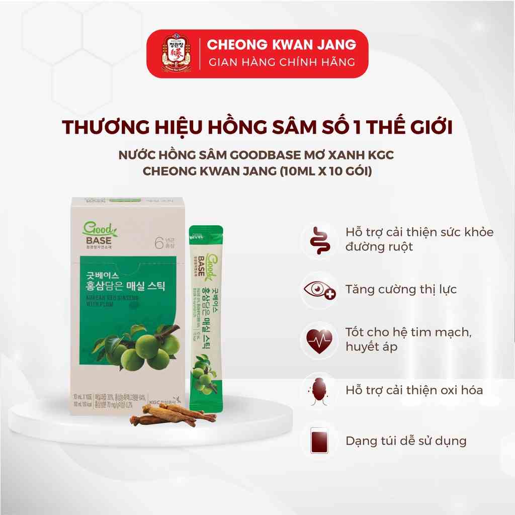 Nước Hồng Sâm Goodbase Mơ Xanh KGC Cheong Kwan Jang (10ml x 10 gói)