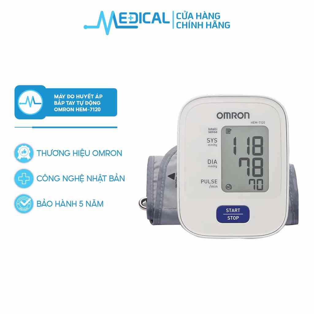 Máy đo huyết áp bắp tay tự động OMRON HEM-7120 chính hãng bảo hành 5 năm - MEDICAL