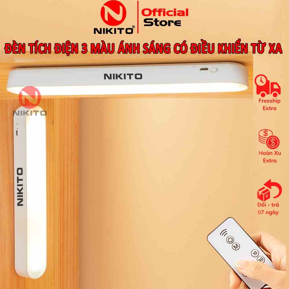 Đèn LED Cảm Ứng Chạm NIKITO Sạc tích điện 4000mah dán tường tủ dùng cho bàn học trang điểm tủ sách phòng ngủ cầu thang