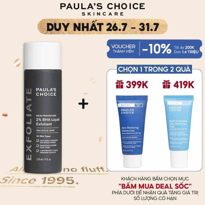 Dung dịch tẩy tế bào Paulas Choice Skin Perfecting 2% BHA Liquid Exfoliant 118 ml 2010