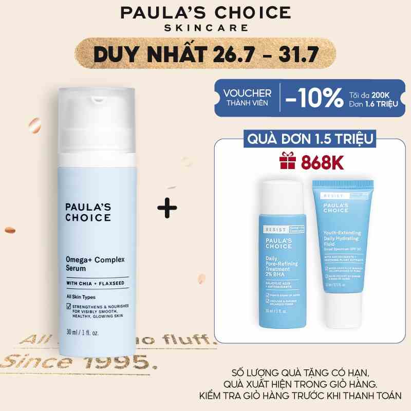 Tinh chất phức hợp trẻ hóa và thức tỉnh làn da tối ưu Paula’s Choice  Omega + Complex Serum 30ml 2130