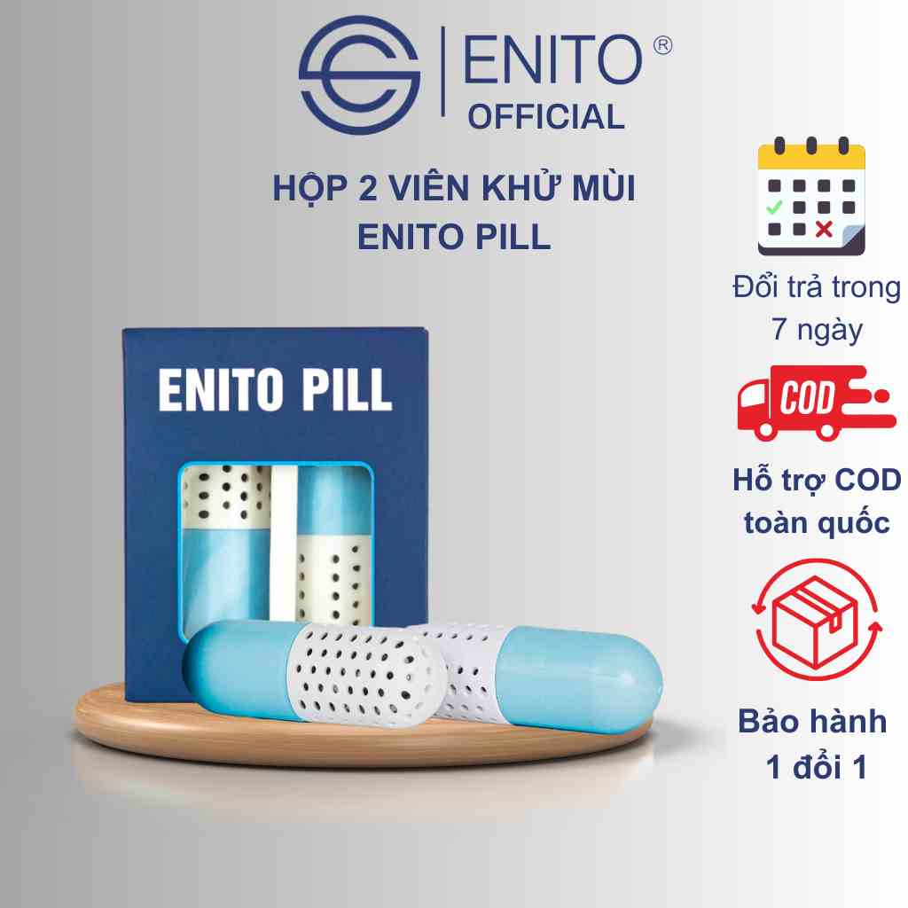 Bộ 2 Viên Khử Mùi Enito Pill - Chuyên Dùng Để Hút Ẩm, Khử Mùi, Diệt Vi Khuẩn, Nấm Mốc, Tạo Hương Thơm Cho Giày