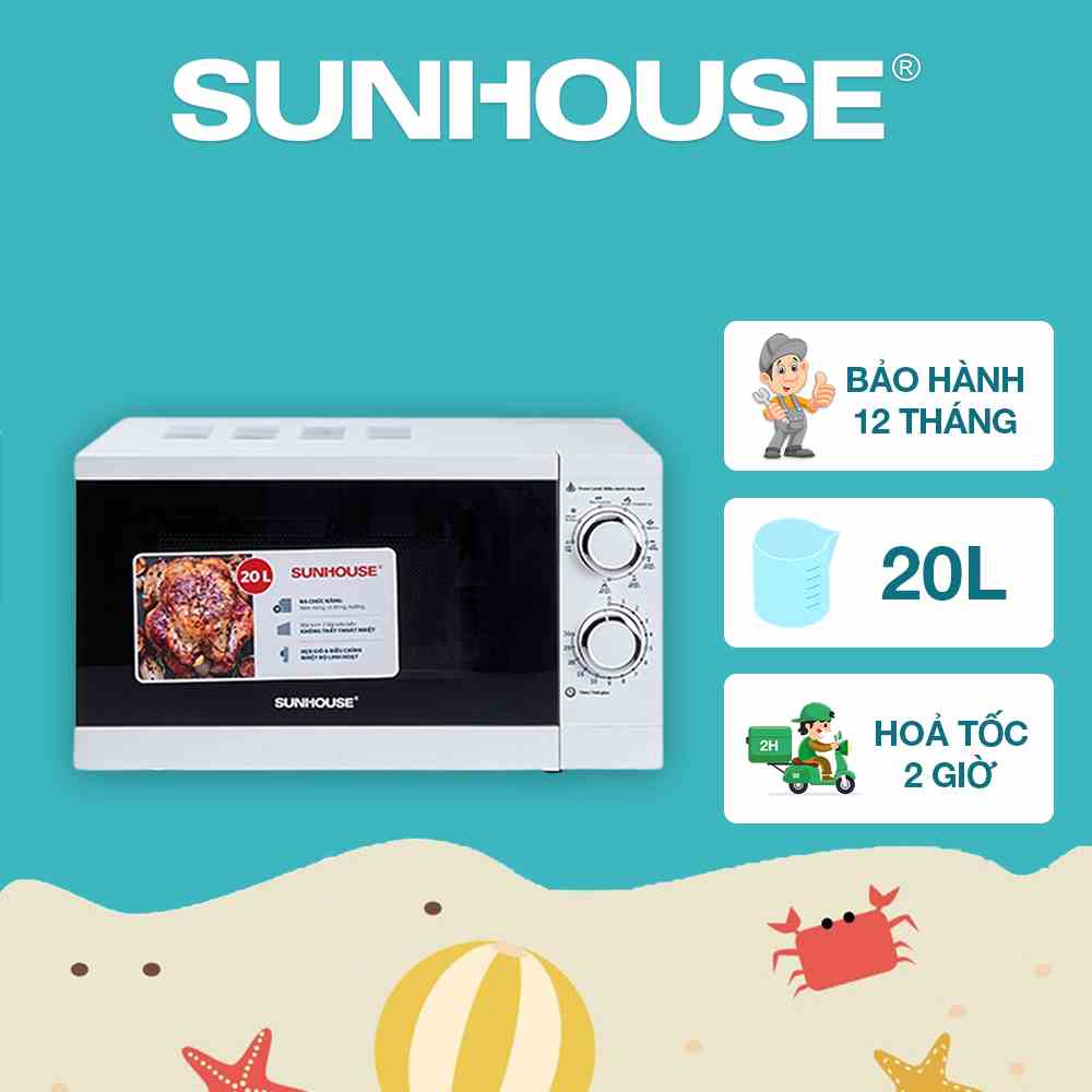 Lò vi sóng 20L SUNHOUSE SHD4820 - Bảo hành chính hãng 12 tháng