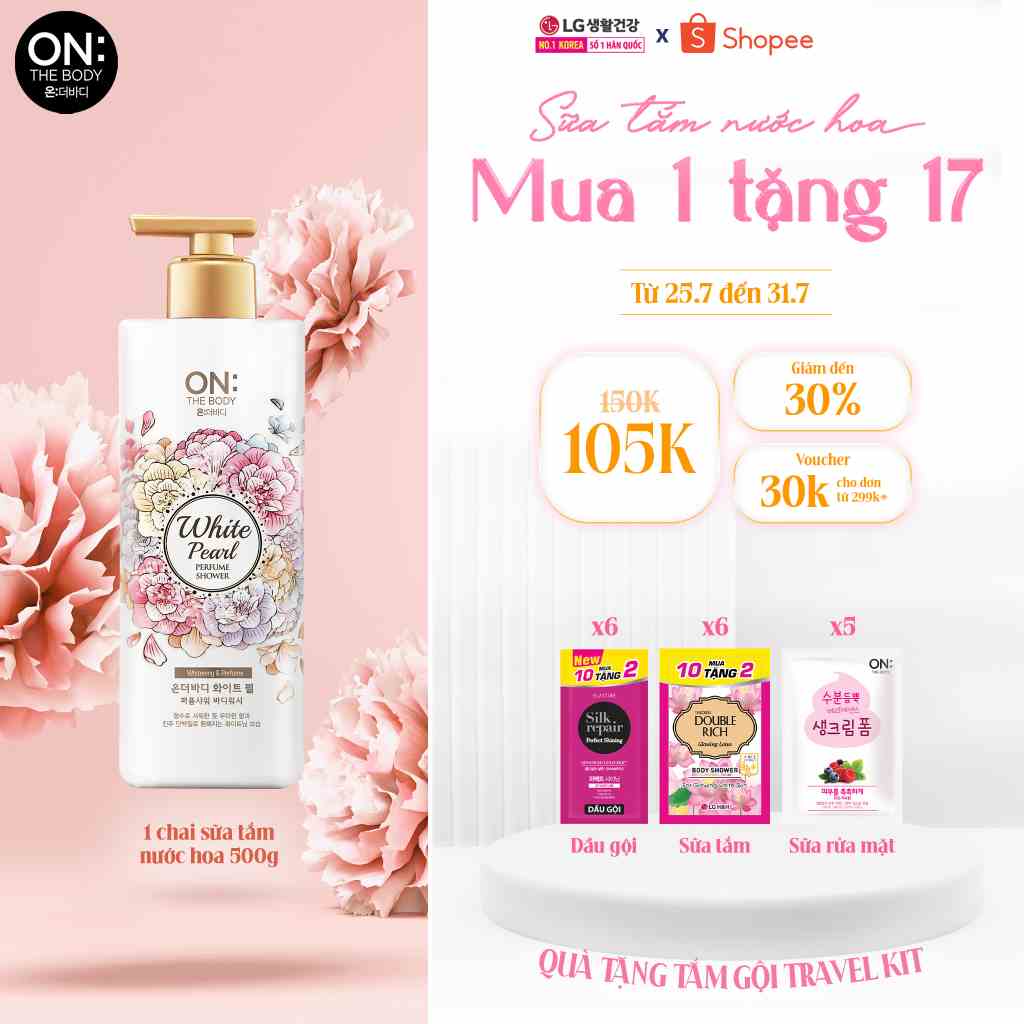 Sữa tắm dưỡng ẩm hương nước hoa On: The Body Perfume White Pearl 500g