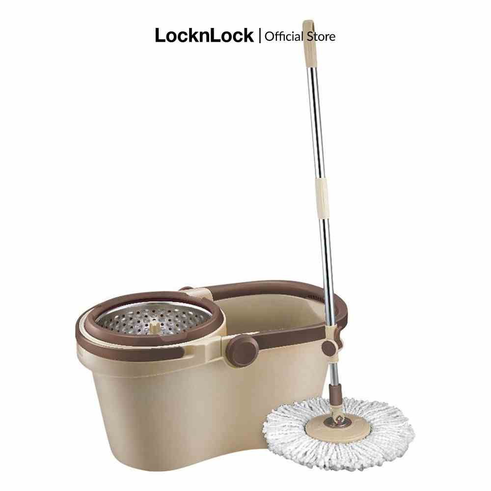 [Mã LIFEMC07CBAU giảm 50k đơn 350k] Bộ cây lau nhà xoay tay Compact Spin Mop Lock&Lock - ETM466