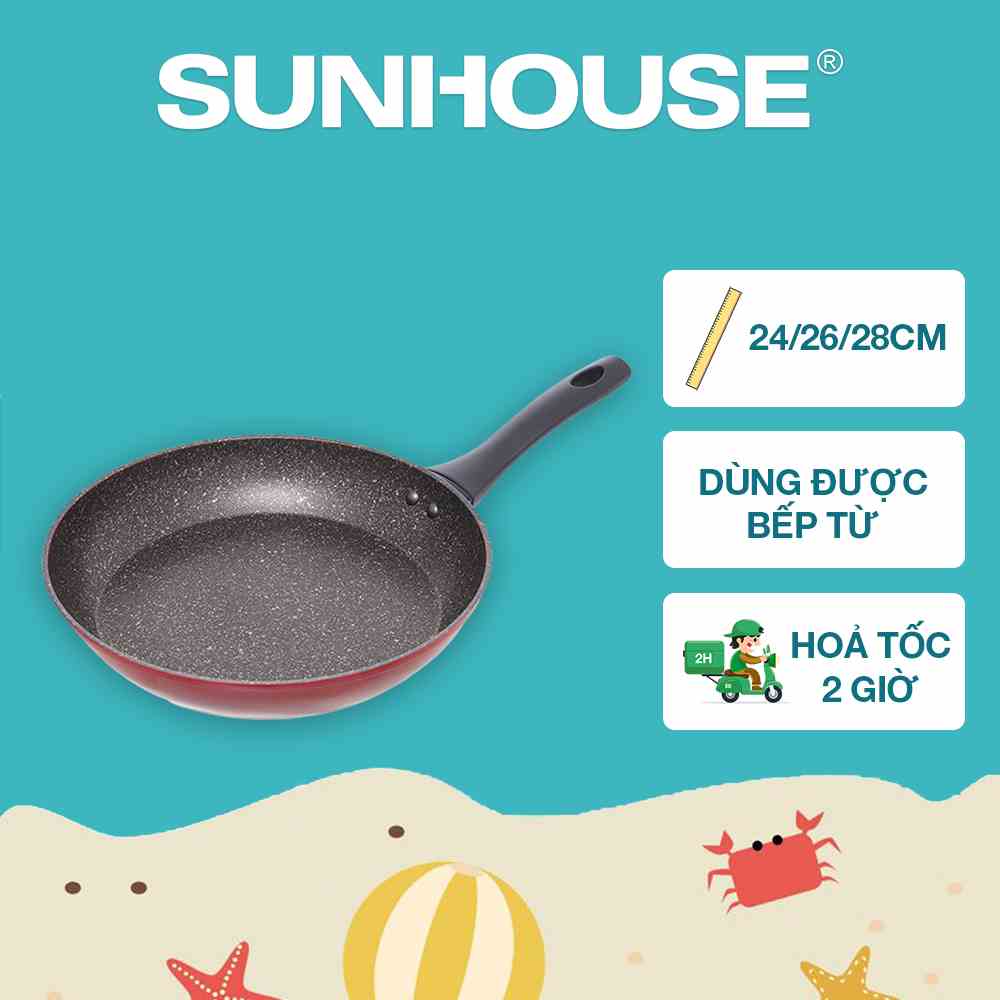 Chảo đá hoa cương đáy từ SUNHOUSE SFP24B/26B/28B