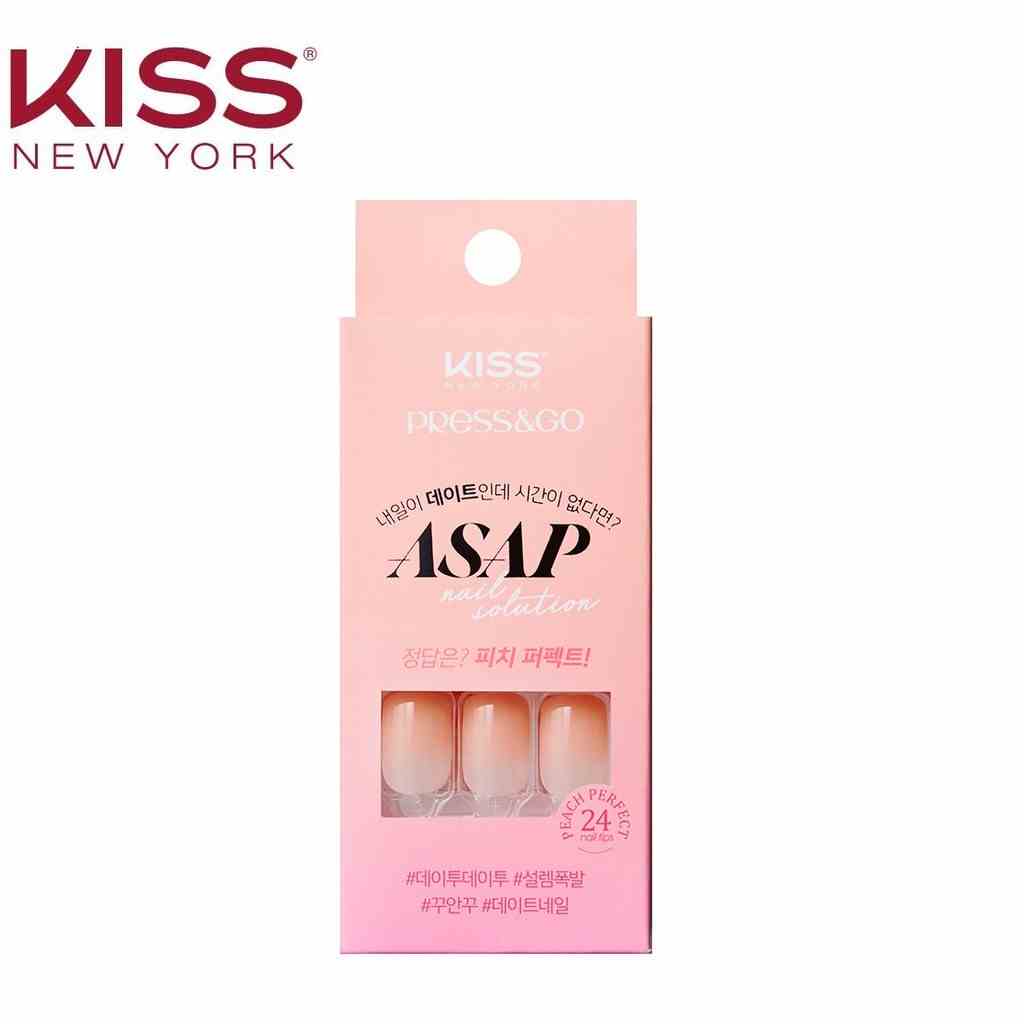 Bộ 24 Móng Tay Gel Tự Dán Press & Go Kiss New York Nail Box - Peach Perfect (KKPA02KA)