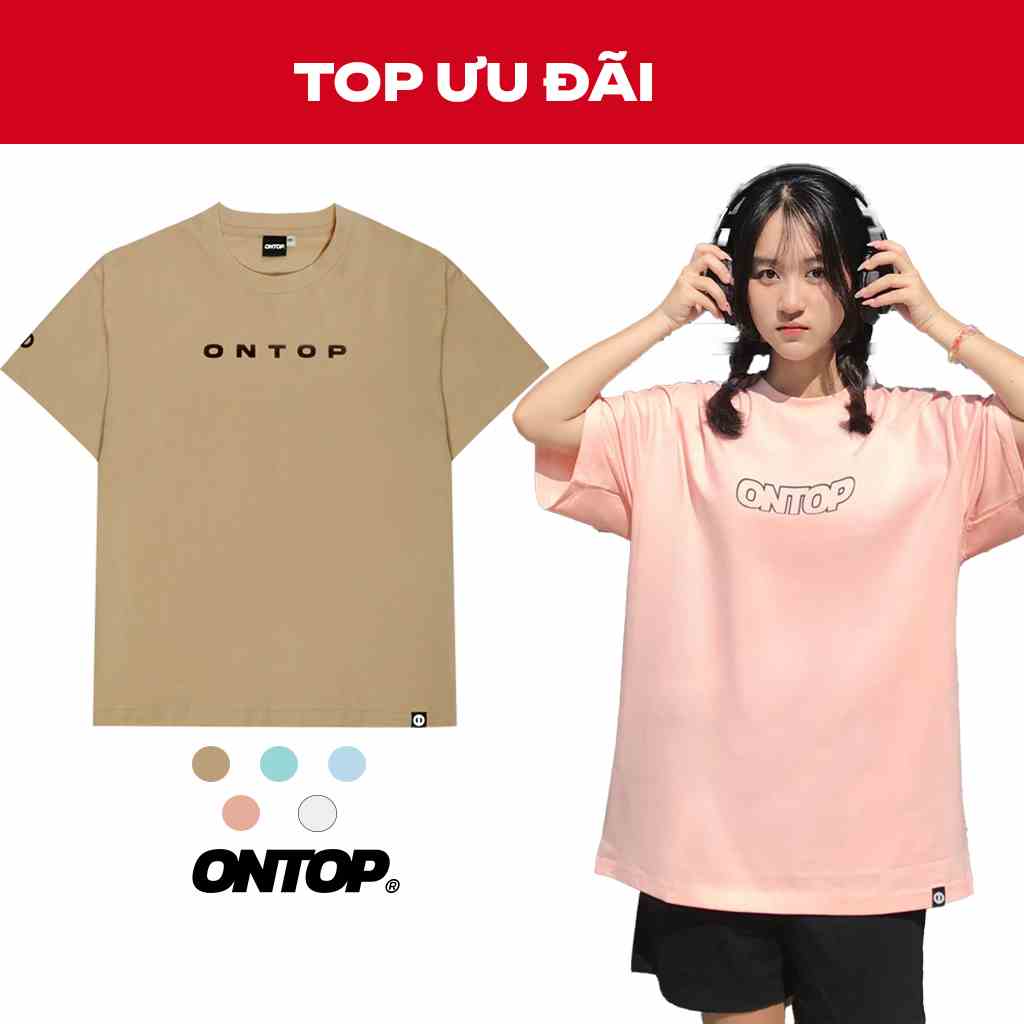 Áo thun local brand chính hãng tay lỡ form rộng nam nữ nhiều màu ONTOP - Pyramid O08-T1