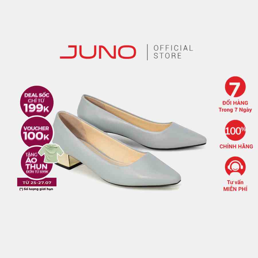 Giày cao gót Nữ Thời Trang 5cm JUNO  pump mũi vuông CG05096