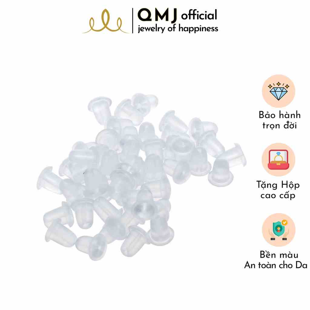 QMJ Chốt cao su khuyên tai nụ đẩy, giúp hoa tai chắc hơn và tránh bị rơi - Q053