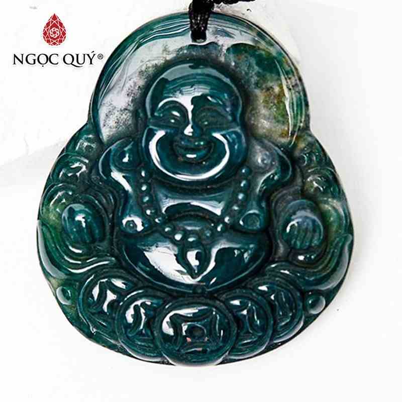 Mặt dây chuyển phật di lặc đá chalcedony mệnh hỏa. mộc - Ngọc Quý - NQMDC0617