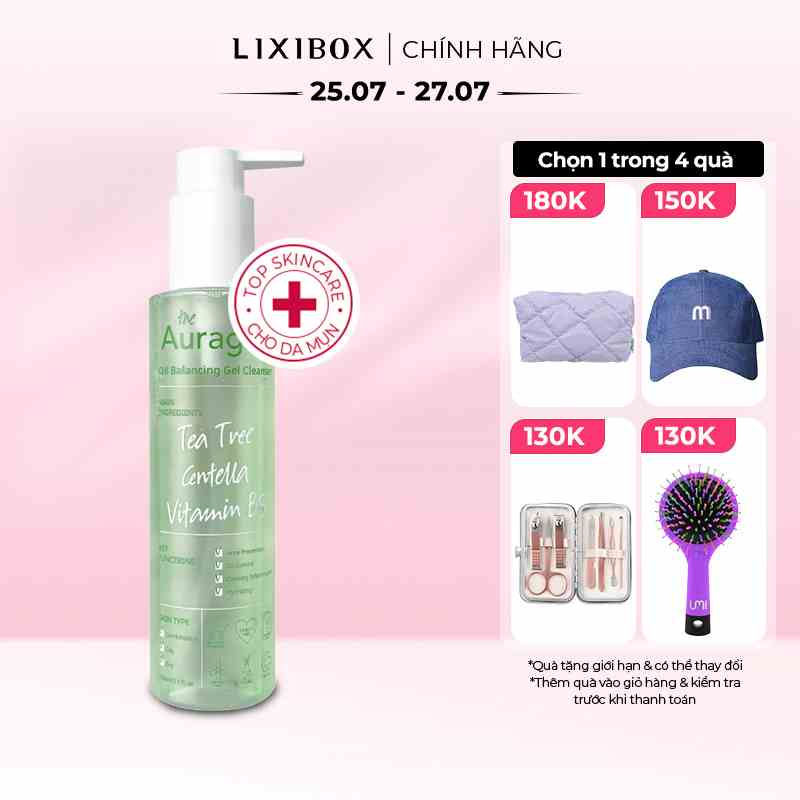 Gel rửa mặt cho da dầu mụn The Auragins Oil Balancing Gel Cleanser 150ml