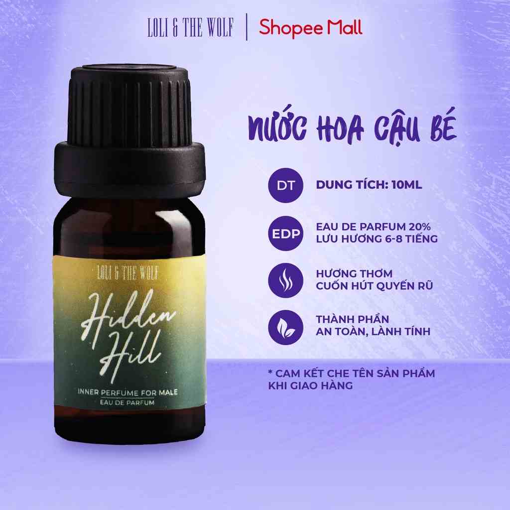 Nước Hoa Vùng Kín Nam Loli And The Wolf Hương Nam Tính Thanh Mát Thơm Lâu Cuốn Hút Hidden Hill Chai 10ml