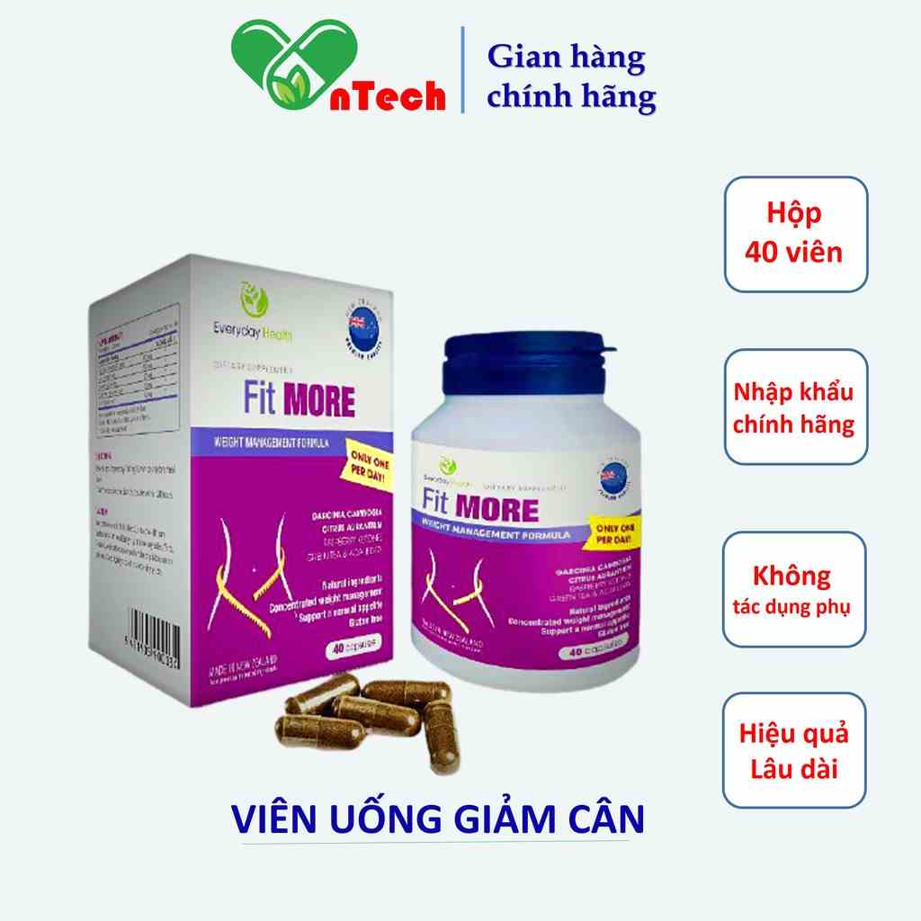 Viên uống giảm cân nhanh Everyday Health FIT MORE giảm cân an toàn hiệu quả không gây tác dụng phụ nhập khẩu New Zealand