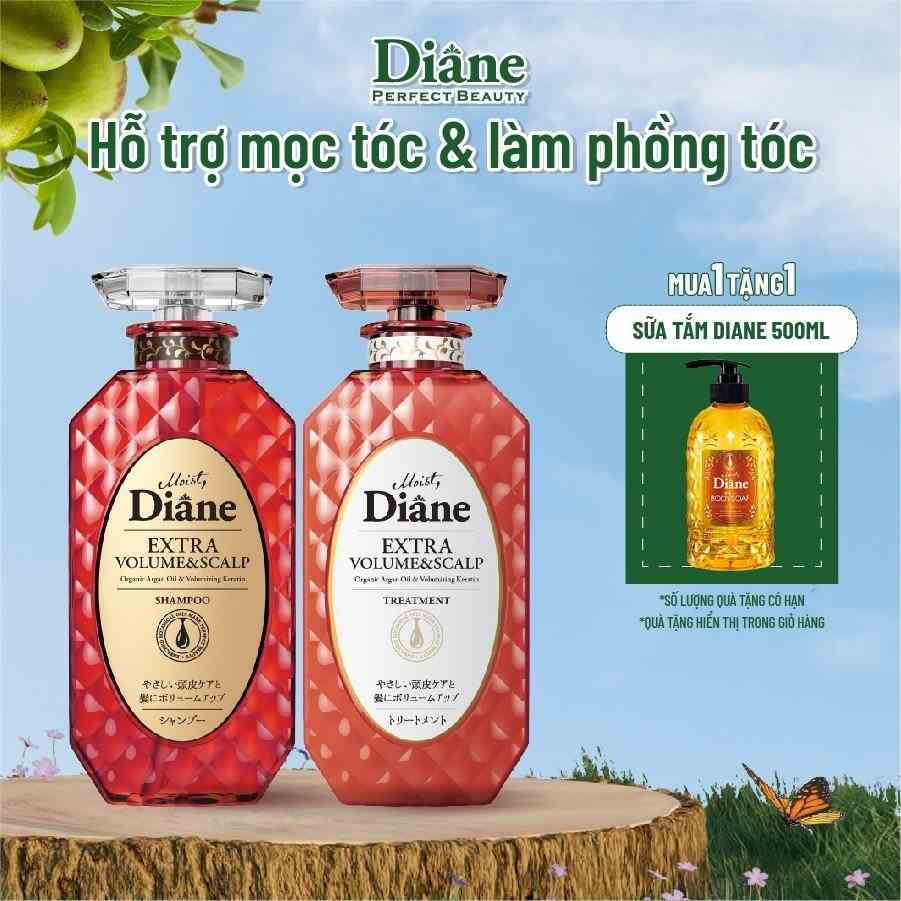 [Mã BMLTB35 giảm đến 35K đơn 99K] Cặp Gội Xả hộ trợ mọc tóc & làm phồng tóc Moist Diane Extra Volume & Scalp 450mlx2