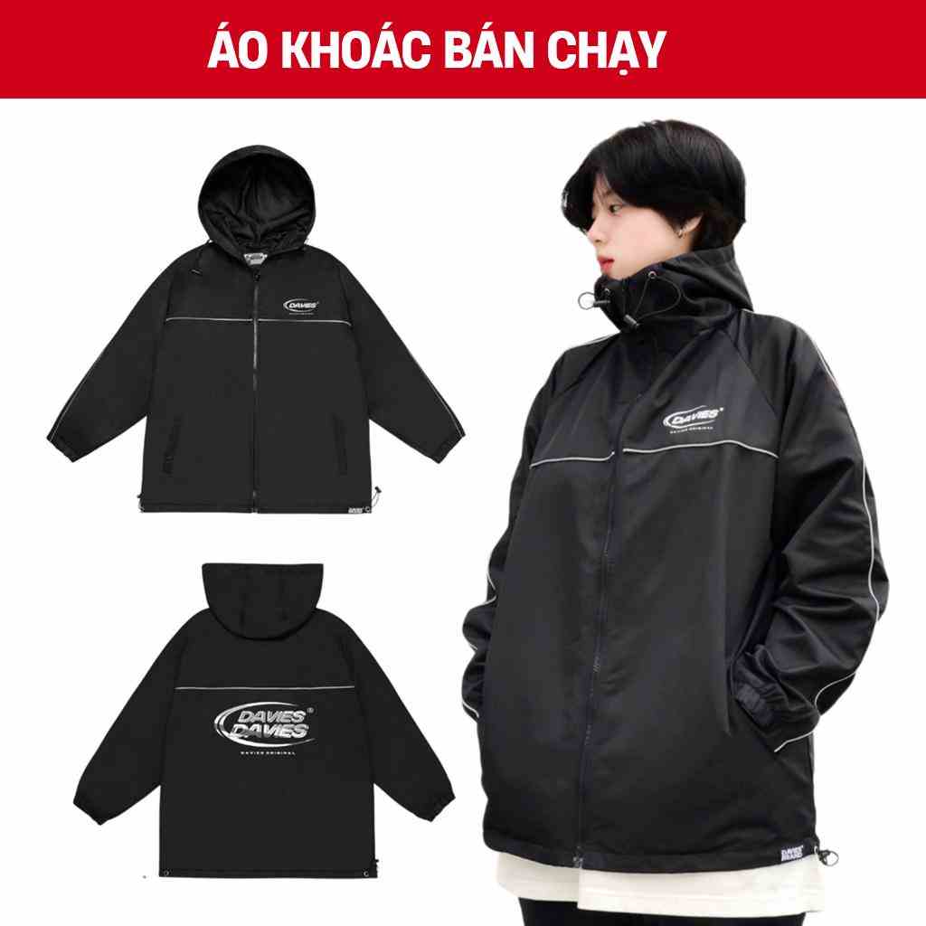 Áo khoác dù có nón Medal Reflective Jacket MÀU ĐEN local brand DAVIES | D18-AK6-D