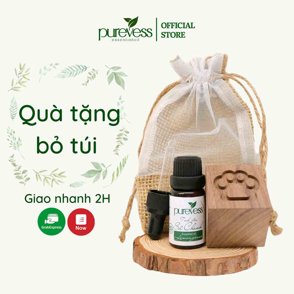 [PURE22K0H giảm 29k đơn 229k] Combo tinh dầu bỏ túi Purevess, giúp thư giãn, nhỏ gọn, tiện lợi