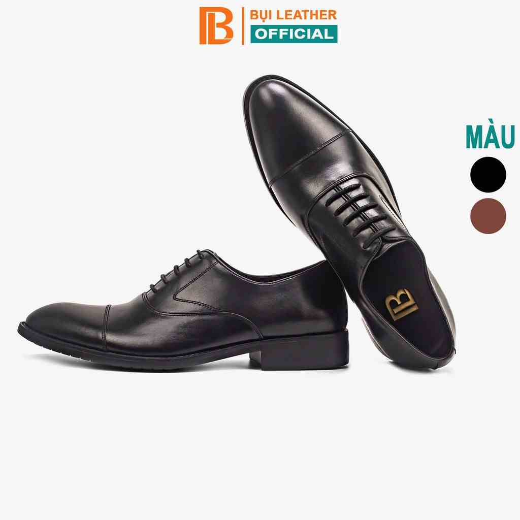 Giày nam oxford công sở da bò nappa cao cấp màu đen G105- Bụi leather- hộp sang trọng -Bảo hành 12 tháng