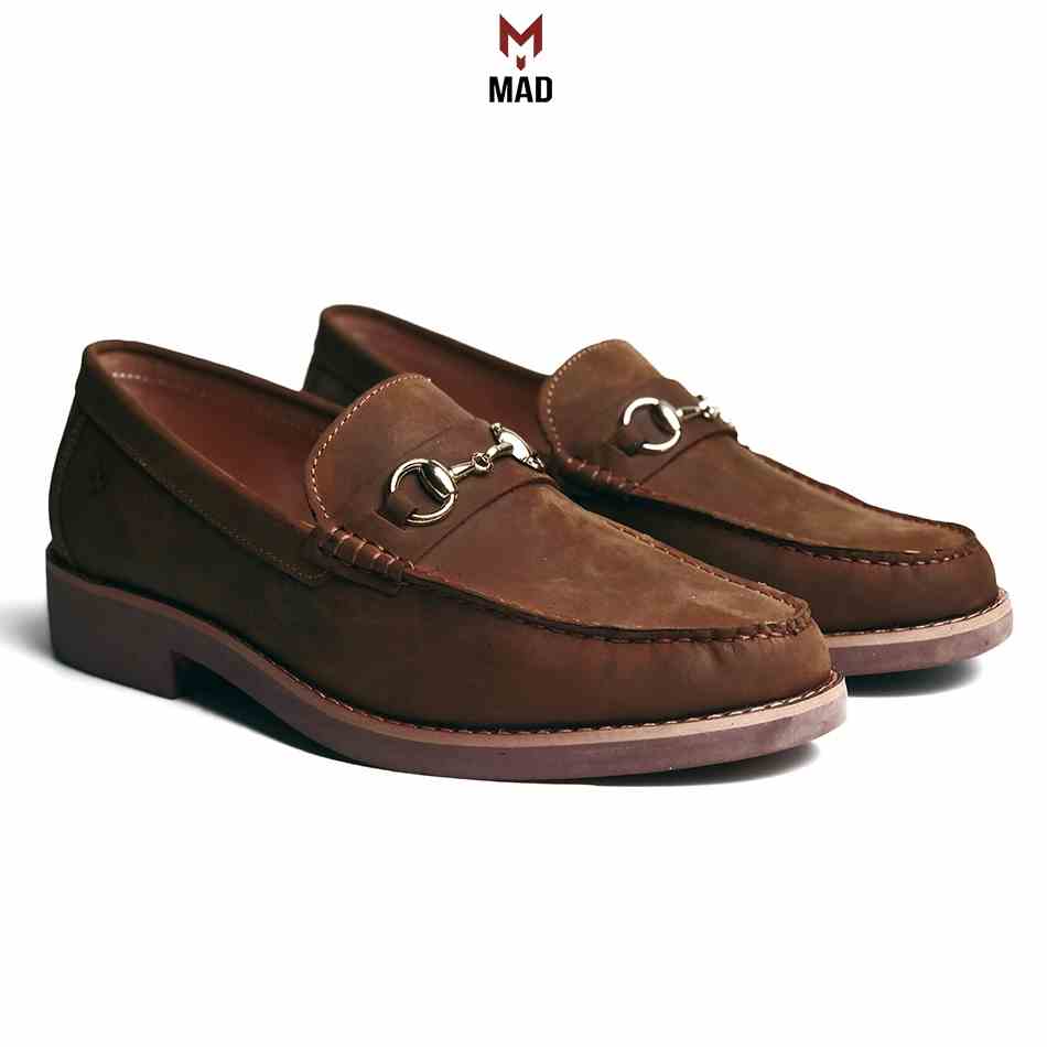 Giày tây lười Horsebit Loafer  Mad Shoes Brown công sở nam da bò sáp ngựa điên cao cấp phong cách bụi lãng tử