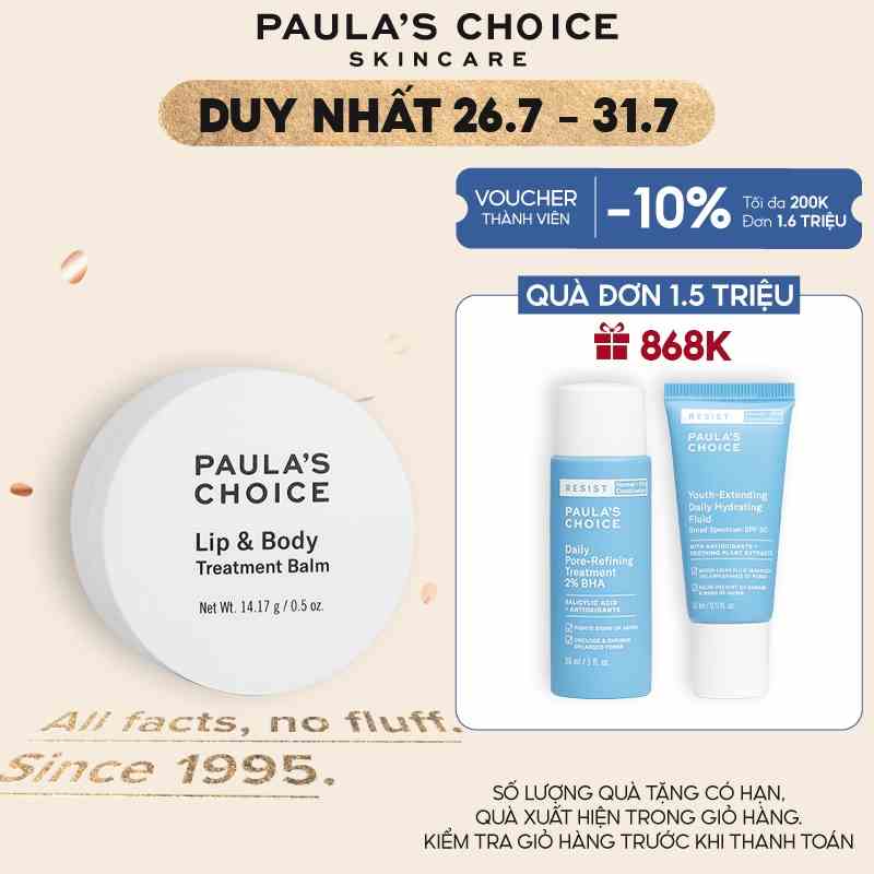 Sáp dưỡng ẩm chống nẻ cho da mềm mịn tức thì Paula’s Choice Lip & Body treatment balm 14.17g 5500