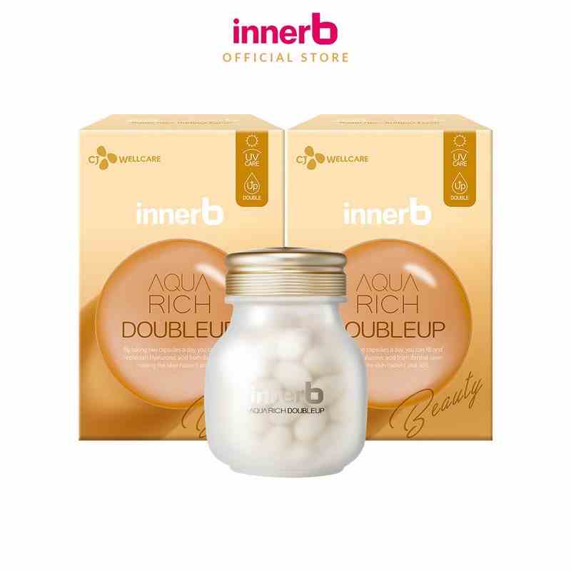 Combo thực phẩm bảo vệ sức khỏe INNERB AQUA RICH DOUBLEUP lọ 56 viên x2