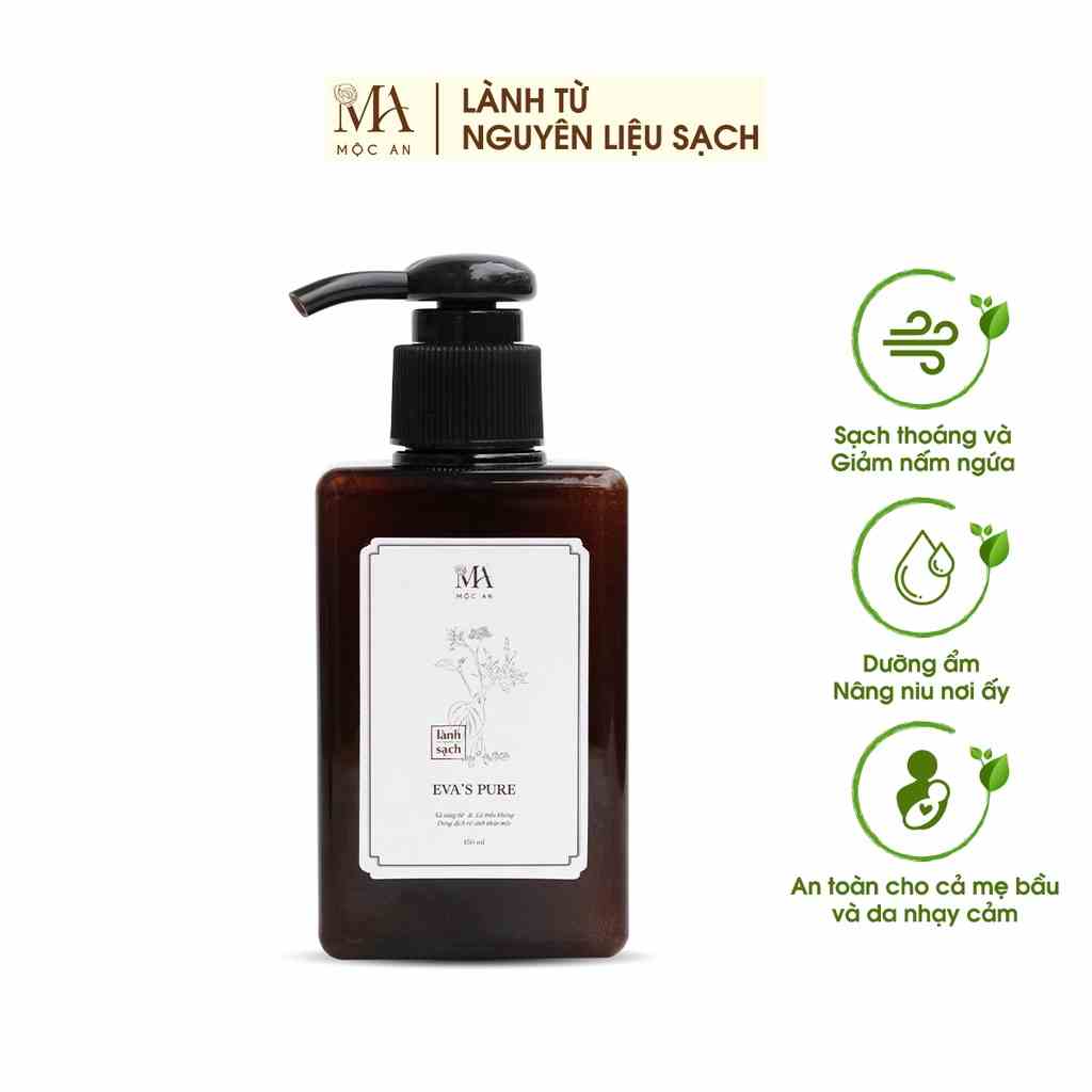 [Mã BMLTB35 giảm đến 35K đơn 99K] Dung Dịch Vệ Sinh Thảo Mộc Mộc An Evas Pure Làm Sạch Dịu Nhẹ, An Toàn Cho Da 150ml