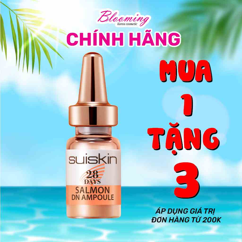 Tinh Chất Dưỡng Da, Giảm Mụn Tế Bào Gốc Trứng Cá Hồi Suiskin Salmon DN Ampoule 28 Days (1 lọ)