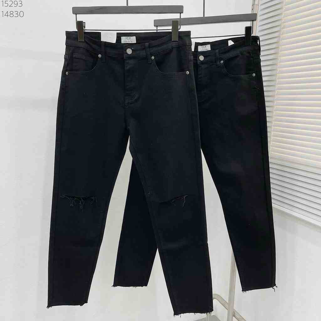 Quần dài jean nam basic LB, jean co giãn cắt rách gối,size 28-34, QJSH1991