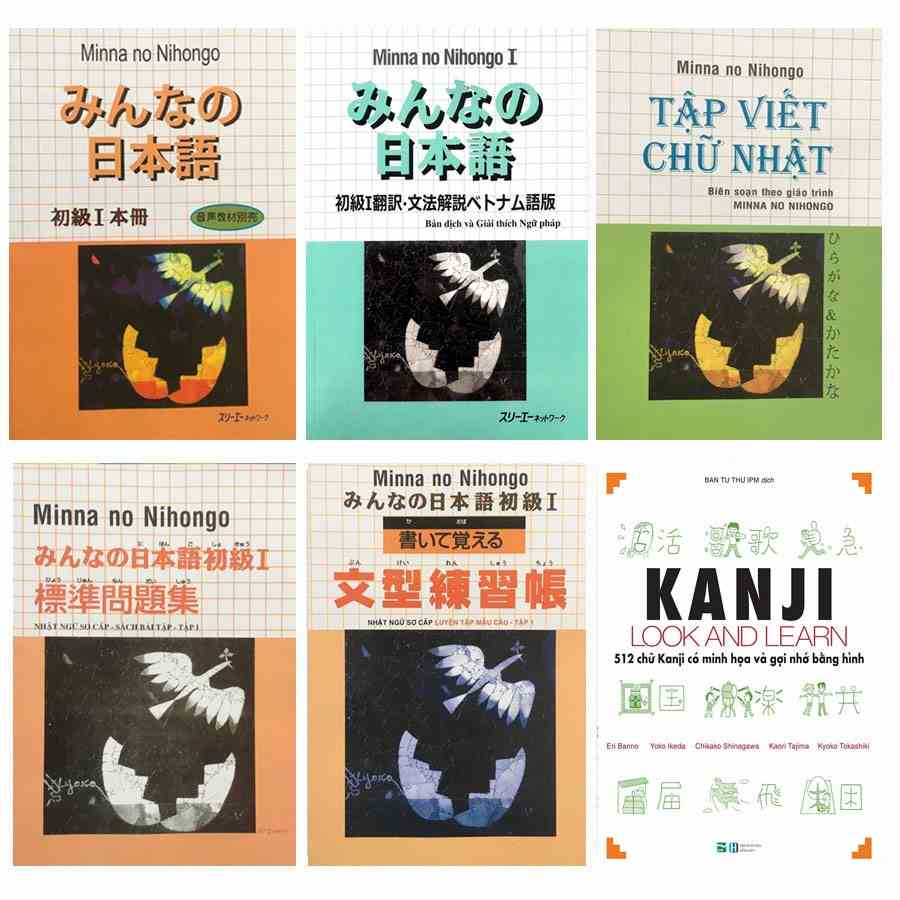 Sách - Combo Minna No Nihongo 1 Sơ Cấp + Kanji Look And Learn 512 Chữ Kanji - Bộ Dành Cho Người Bắt Đầu Học Tiếng Nhật