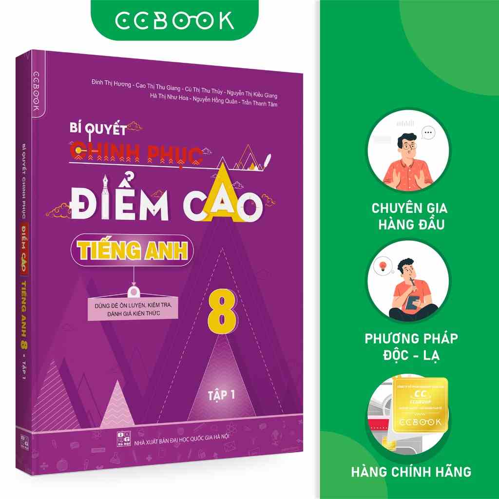 Sách - Bí quyết chinh phục điểm cao tiếng Anh 8 Tập 1 - Tham khảo lớp 8 - Siêu tiết kiệm - Chính hãng CCbook