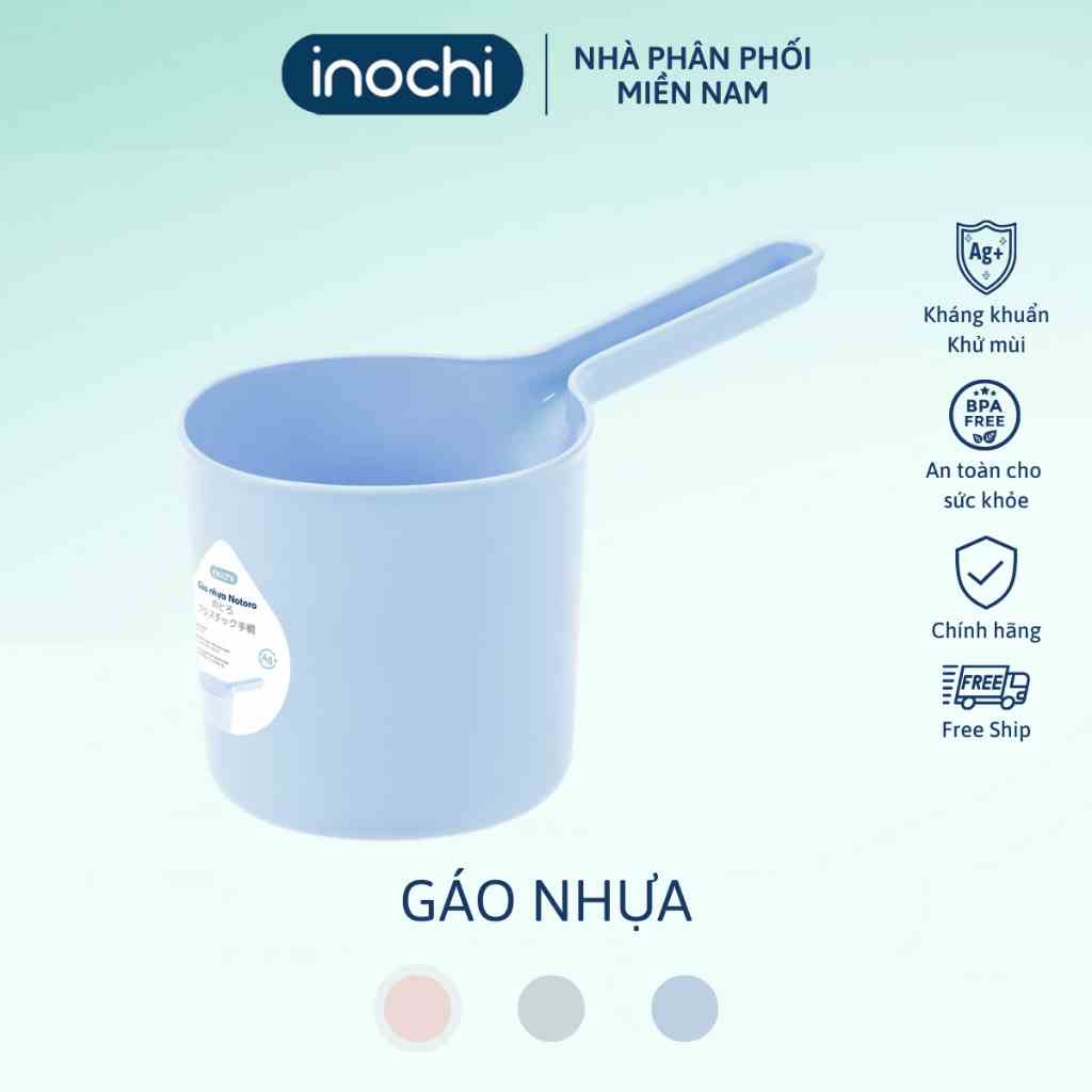 Ca gáo nhựa múc nước, cao cấp, kháng khuẩn Inochi Notoro Nhật Bản, tắm cho bé, cho nhà tắm, tiện dụng Vạn Phúc