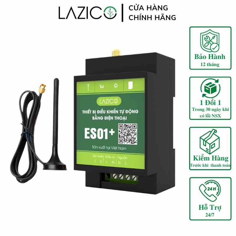 [Mã BMLTA35 giảm đến 35K đơn 99K] Điều khiển từ xa cho máy bơm 220V qua điện thoại LAZICO ES01+