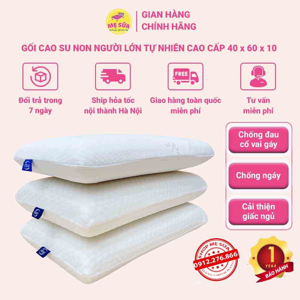 Gối cao su non người lớn tự nhiên memory foam TOPAZ nâng đỡ đốt sống cổ chống đau mỏi vai gáy mang lại giấc ngủ ngon