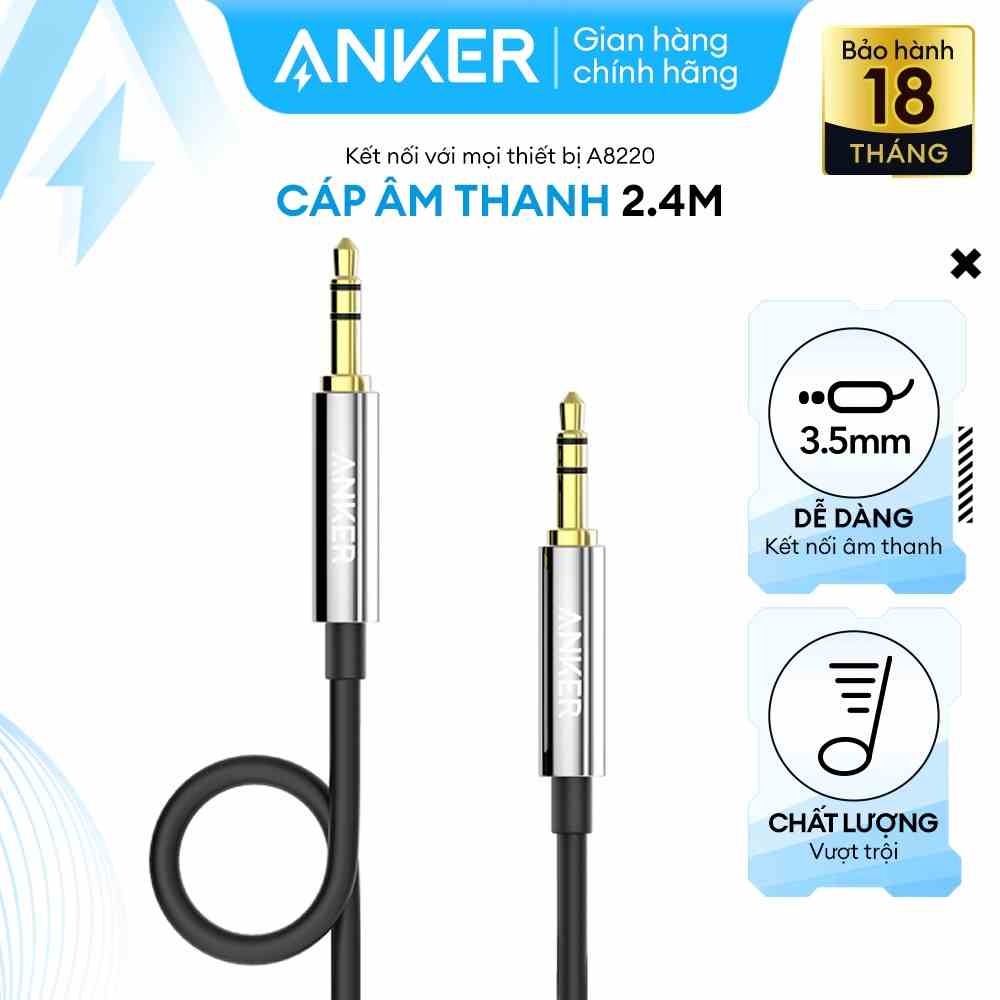 Cáp âm thanh ANKER dài 2.4m - A8220