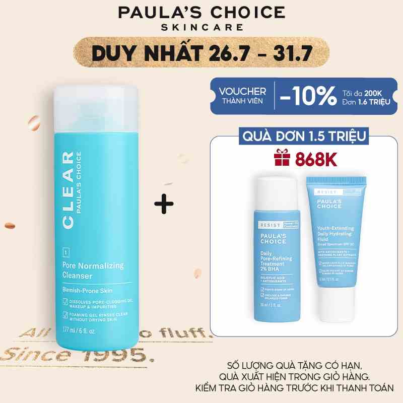 Sữa rửa mặt ngăn ngừa mụn Paula’s Choice Clear Pore Normalizing Cleanser 177 ml 6002