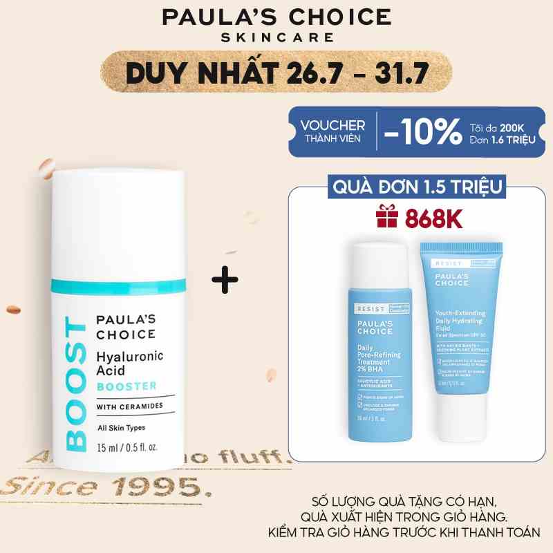 Tinh chất cấp nước làm căng bóng da Paulas Choice Hyaluronic Acid Booster 15ml 7860