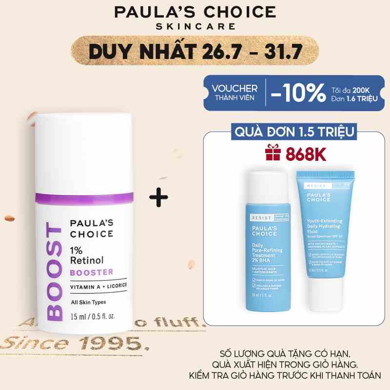 Tinh chất tăng cường chống nám và lão hóa Paulas Choice 1% Retinol Booster 15ml Mã: 7870