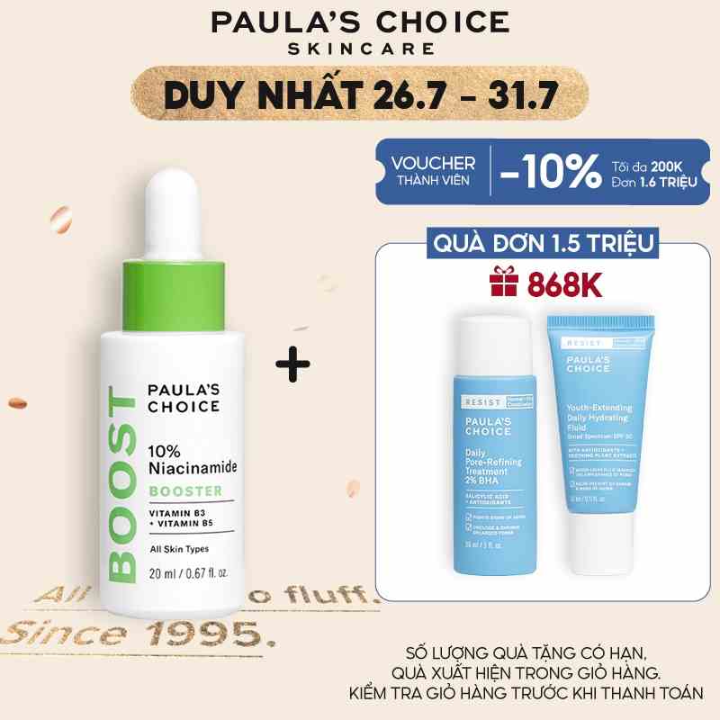 Tinh chất thu nhỏ lỗ chân lông Paulas Choice 10% Niacinamide Booster 20ml mã 7980