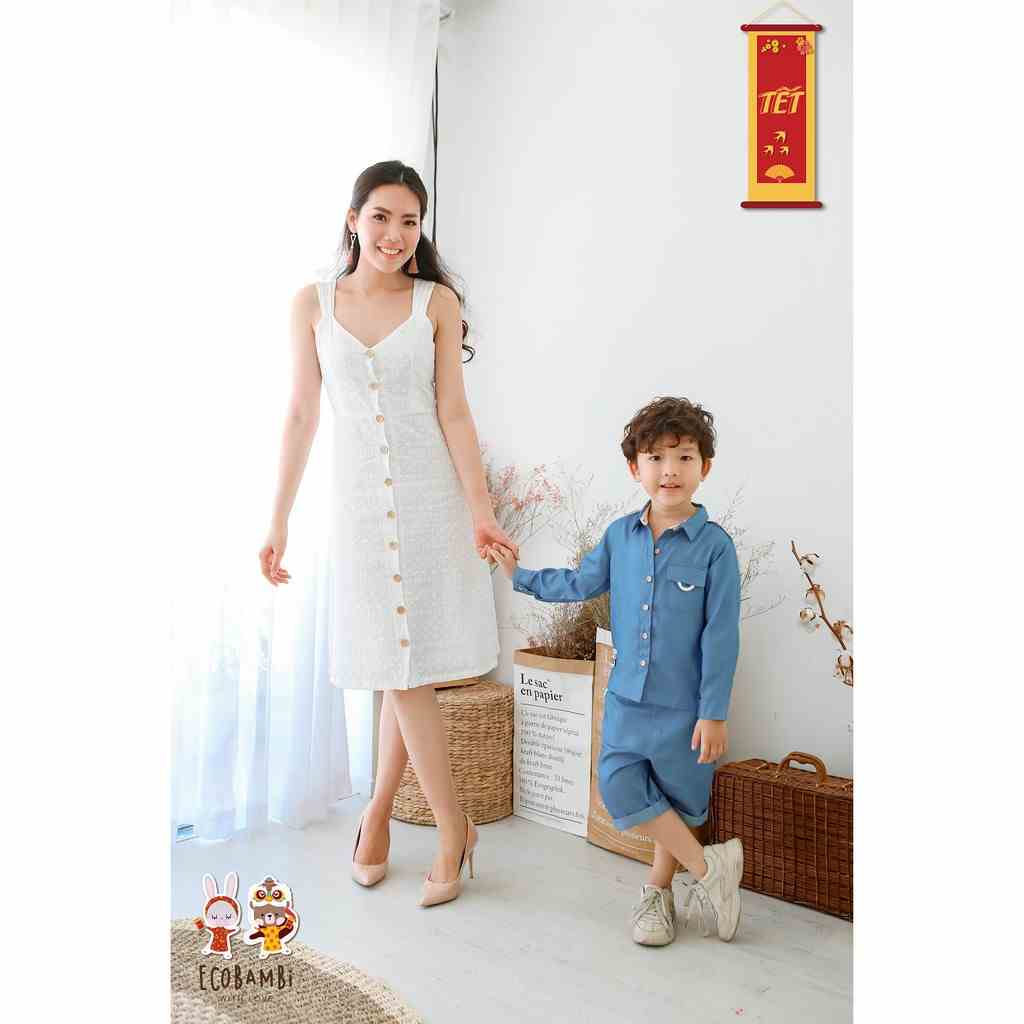 [Mã BMLTB35 giảm đến 35K đơn 99K] Đầm nữ hai dây cotton thêu EcobambiWithLove