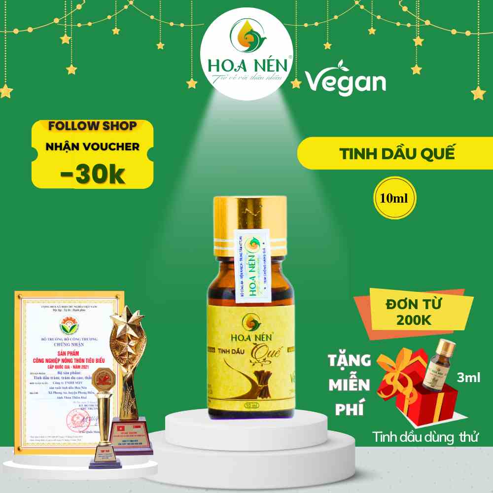 [Mã BMLTA35 giảm đến 35K đơn 99K] Tinh dầu quế 10ml - Hoa Nén - Hương nồng ấm, khử mùi, ẩm mốc, đuổi muỗi, côn trùng