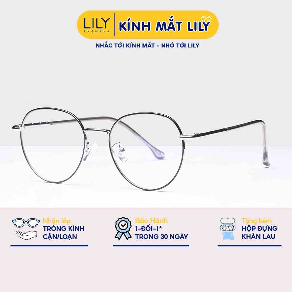 Gọng kính cận nữ Lilyeyewear mắt oval kim loại thanh mảnh màu sắc thời trang 292398