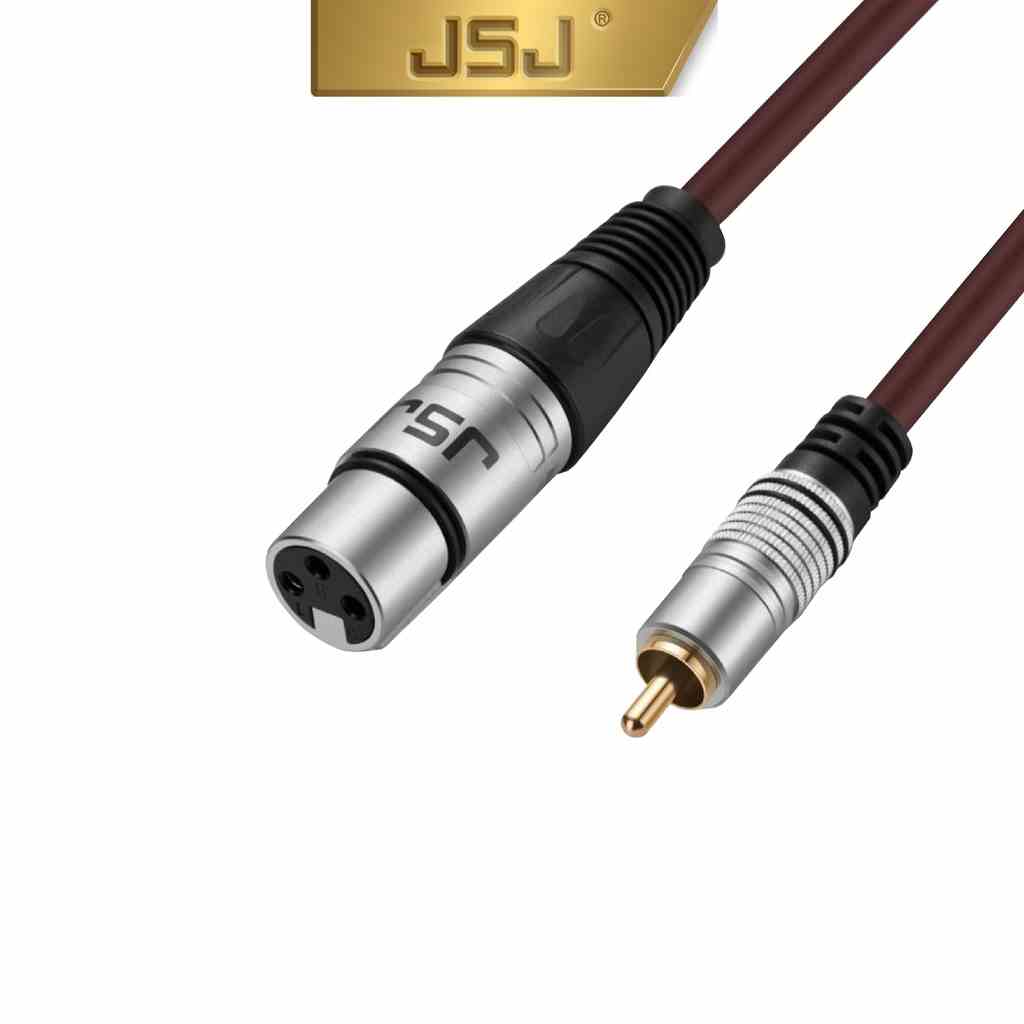 Dây canon xlr cái ra đầu bông sen JSJ 607 dài 1m lõi đồng nguyên chất đầu cắm mạ vàng chống mài mòn