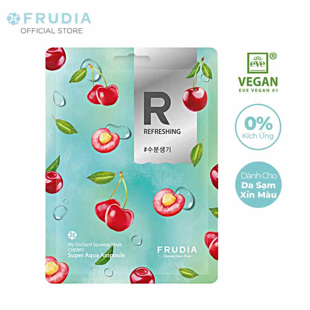 [Mã BMLTA35 giảm đến 35K đơn 99K] Mặt Nạ Dưỡng Chất Cấp Ẩm Từ Anh Đào Frudia My Orchard Squeeze Mask Cherry 20ml/1pcs