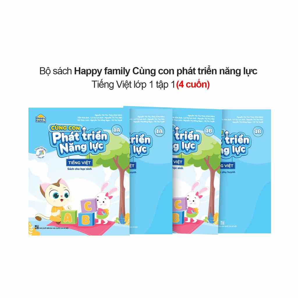 Sách - Combo 4 cuốn Happy family Cùng con phát triển năng lực Tiếng Việt lớp 1 tập 1