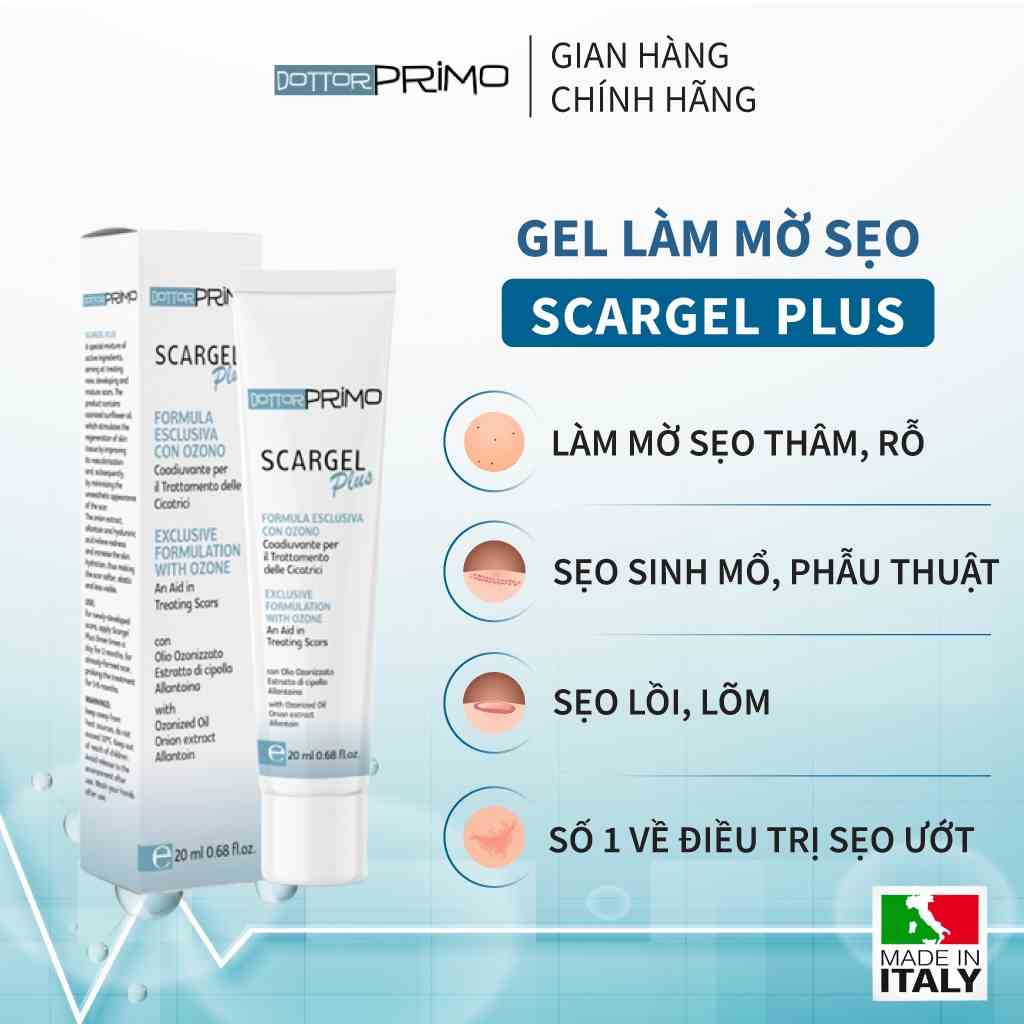 Kem Làm Mờ Sẹo DottorPrimo Scargel Plus - Duy Nhất Dùng Được Khi Vết Thương Còn Ướt (Tuýp 10ml / 20ml)