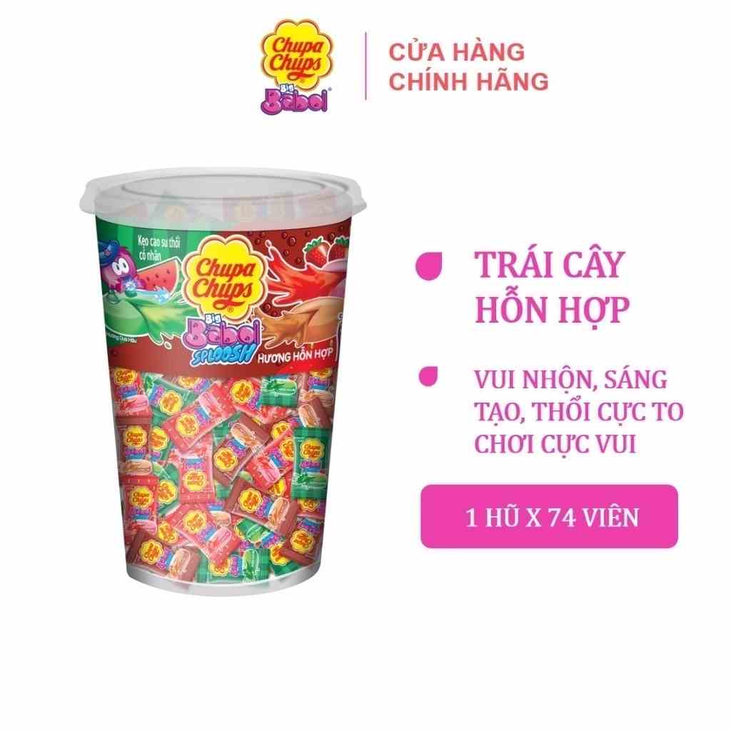 Kẹo Cao Su thổi có nhân Big Babol Sploosh (Hũ 74 viên)