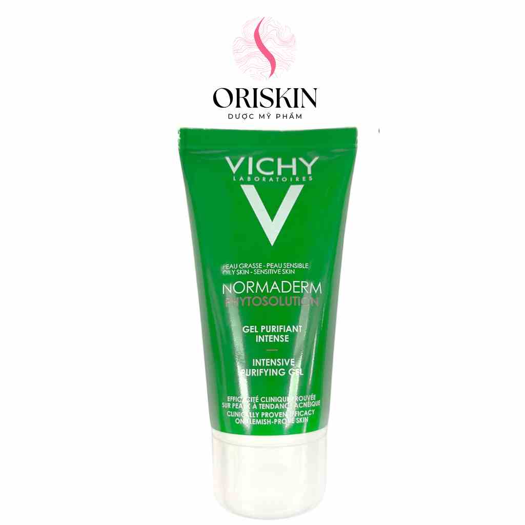 Vichy Chính Hãng- Sữa Rửa Mặt Dạng Gel Giúp Làm Sạch Sâu Và Giảm Bã Nhờn Trên Da Normaderm Phytosolution Intensive 50ml