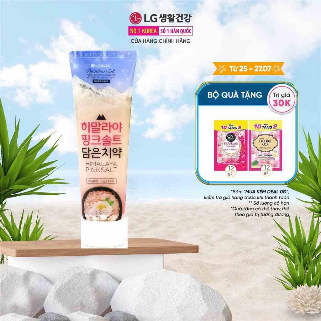 Kem đánh răng Bamboo Salt Himalaya PinkSalt- Hương Hoa Bạc Hà Trắng Răng 100g